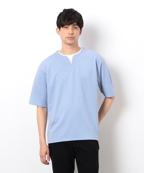 COMME CA ISM / コムサイズム Tシャツ | 半袖 フェイクレイヤード キーネックＴシャツ | 詳細23