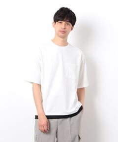 COMME CA ISM / コムサイズム Tシャツ | 半袖 フェイクレイヤード クルーネックＴシャツ
