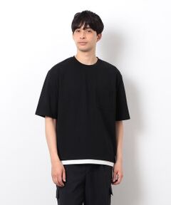 COMME CA ISM / コムサイズム Tシャツ | 半袖 フェイクレイヤード クルーネックＴシャツ
