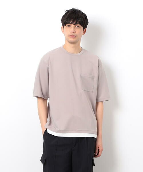 COMME CA ISM / コムサイズム Tシャツ | 半袖 フェイクレイヤード クルーネックＴシャツ | 詳細12