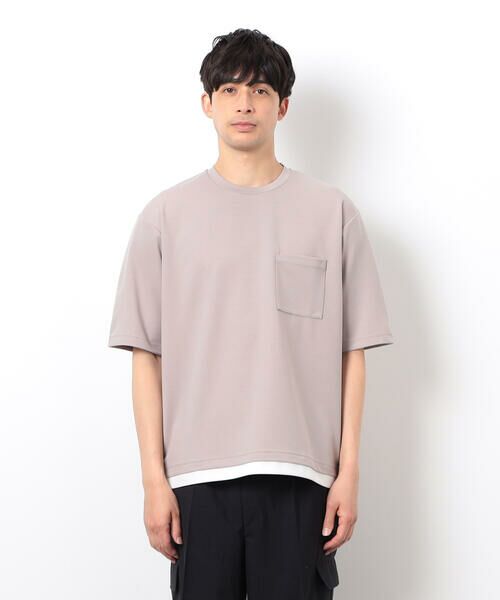 COMME CA ISM / コムサイズム Tシャツ | 半袖 フェイクレイヤード クルーネックＴシャツ | 詳細13