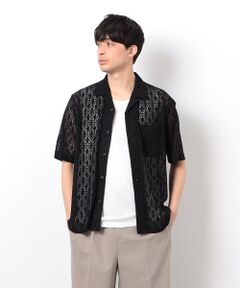 COMME CA ISM / コムサイズム シャツ・ブラウス | 透かし柄レース オープンカラーシャツ