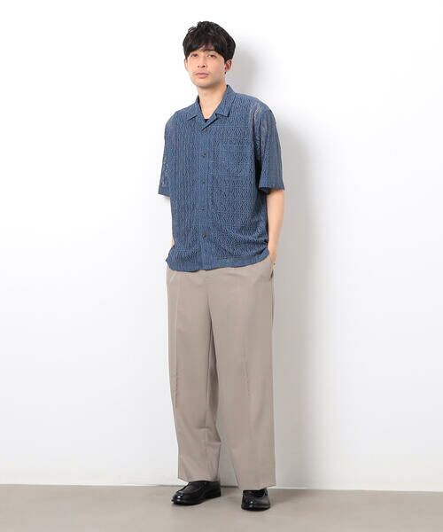 COMME CA ISM / コムサイズム シャツ・ブラウス | 透かし柄レース オープンカラーシャツ | 詳細5