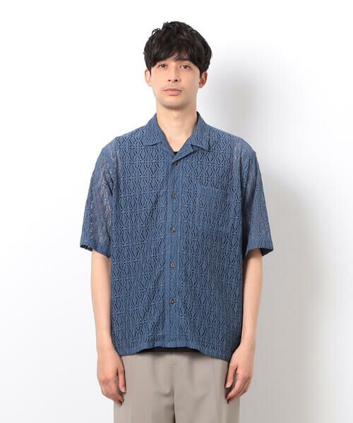 COMME CA ISM / コムサイズム シャツ・ブラウス | 透かし柄レース オープンカラーシャツ | 詳細9