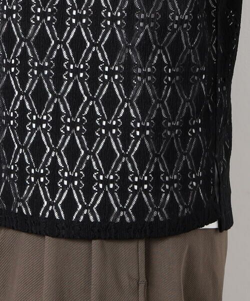 COMME CA ISM / コムサイズム シャツ・ブラウス | 透かし柄レース 五分袖 バンドカラーシャツ | 詳細11