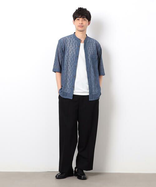 COMME CA ISM / コムサイズム シャツ・ブラウス | 透かし柄レース 五分袖 バンドカラーシャツ | 詳細14