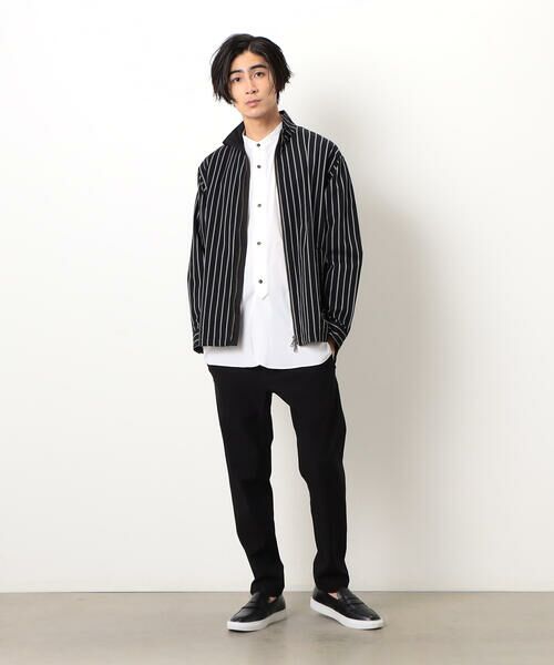 COMME CA ISM / コムサイズム ブルゾン | ストライプ ジップアップ シャツブルゾン | 詳細1