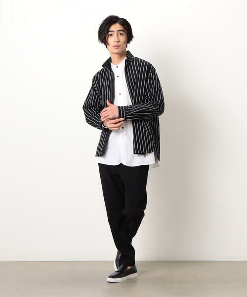 COMME CA ISM / コムサイズム ブルゾン | ストライプ ジップアップ シャツブルゾン | 詳細3