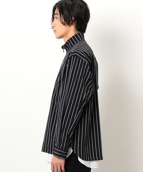 COMME CA ISM / コムサイズム ブルゾン | ストライプ ジップアップ シャツブルゾン | 詳細6