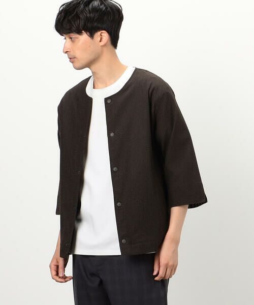 COMME CA ISM / コムサイズム ブルゾン | 3Dエアートリコット ノーカラーブルゾン | 詳細7