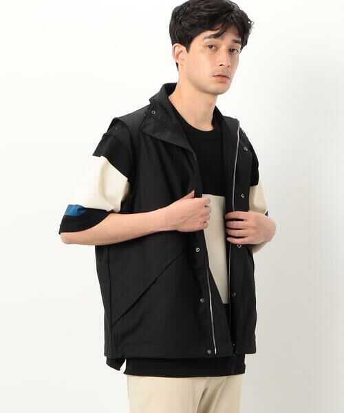 COMME CA ISM / コムサイズム ベスト | スタンドカラー ジップアップ ベスト(ブラック)