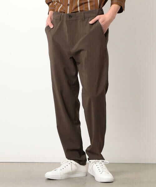 COMME CA ISM / コムサイズム スラックス・ドレスパンツ | 【セットアップ対応】ウールライク ストレッチ テーパードパンツ(オリーブ)
