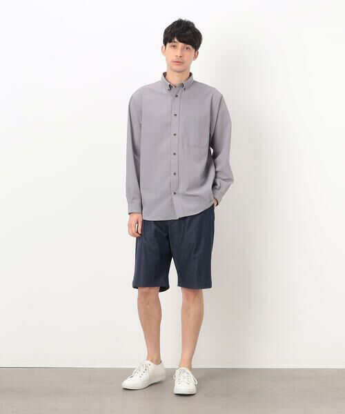 COMME CA ISM / コムサイズム ショート・ハーフ・半端丈パンツ | デニムライク ワンタックハーフパンツ | 詳細2