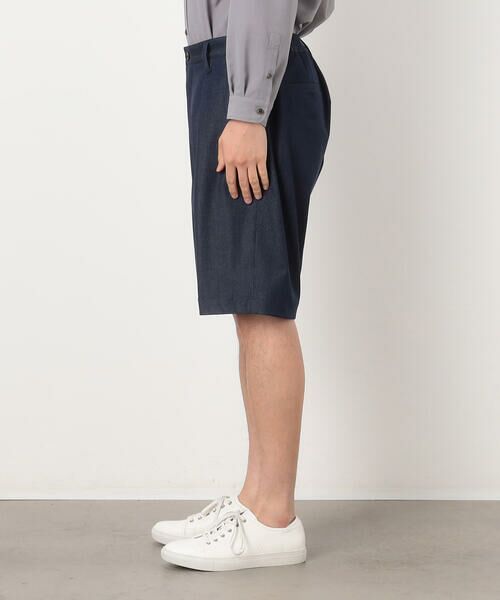 COMME CA ISM / コムサイズム ショート・ハーフ・半端丈パンツ | デニムライク ワンタックハーフパンツ | 詳細5