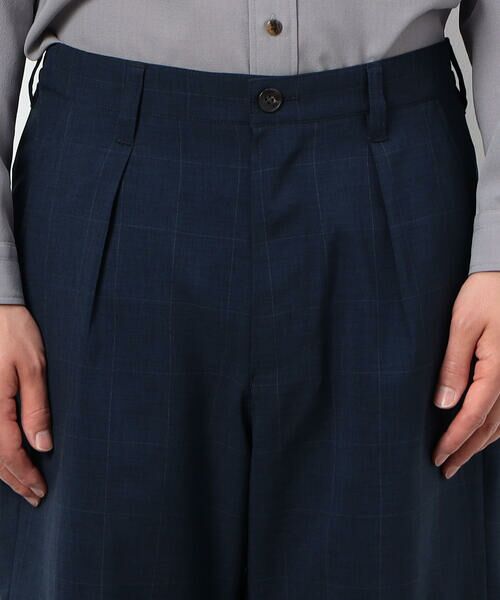 COMME CA ISM / コムサイズム ショート・ハーフ・半端丈パンツ | ウィンドペン柄 ワンタックハーフパンツ | 詳細7