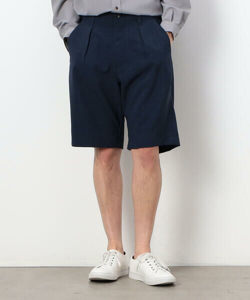 COMME CA ISM / コムサイズム ショート・ハーフ・半端丈パンツ | ウィンドペン柄 ワンタックハーフパンツ | 詳細2