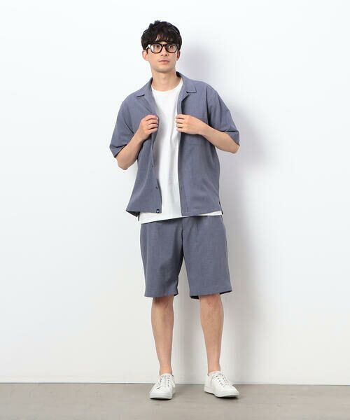 COMME CA ISM / コムサイズム ショート・ハーフ・半端丈パンツ | ウィンドペン柄 ワンタックハーフパンツ | 詳細12