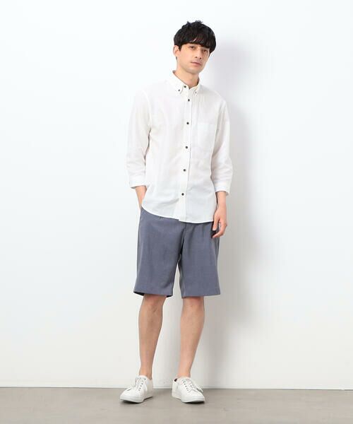 COMME CA ISM / コムサイズム ショート・ハーフ・半端丈パンツ | ウィンドペン柄 ワンタックハーフパンツ | 詳細13