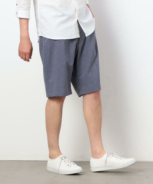 COMME CA ISM / コムサイズム ショート・ハーフ・半端丈パンツ | ウィンドペン柄 ワンタックハーフパンツ | 詳細14