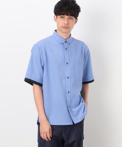 COMME CA ISM / コムサイズム シャツ・ブラウス | フェイクレイヤー リネンライクストレッチ 半袖 ボタンダウンシャツ