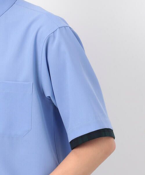 COMME CA ISM / コムサイズム シャツ・ブラウス | フェイクレイヤー リネンライクストレッチ 半袖 ボタンダウンシャツ | 詳細12