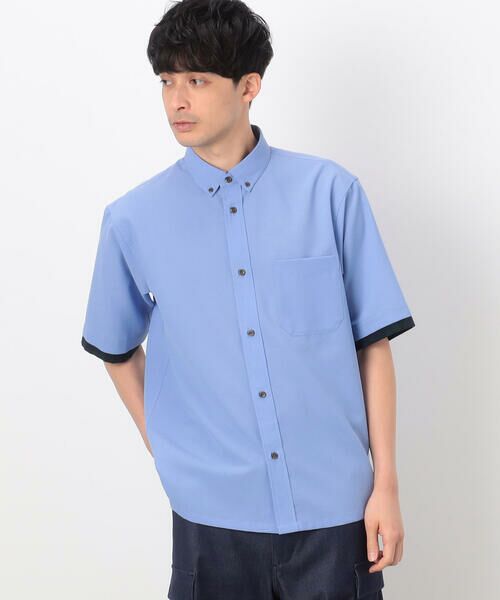 COMME CA ISM / コムサイズム シャツ・ブラウス | フェイクレイヤー リネンライクストレッチ 半袖 ボタンダウンシャツ | 詳細5