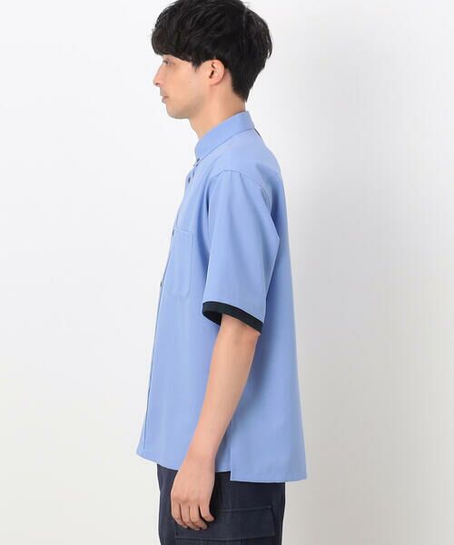 COMME CA ISM / コムサイズム シャツ・ブラウス | フェイクレイヤー リネンライクストレッチ 半袖 ボタンダウンシャツ | 詳細7