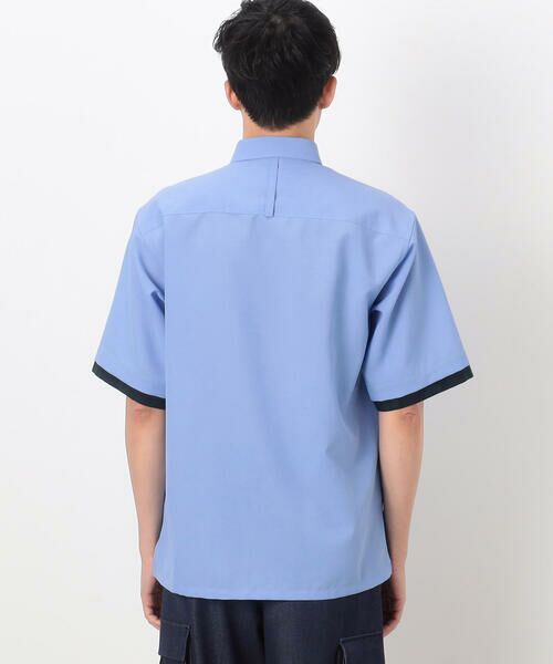 COMME CA ISM / コムサイズム シャツ・ブラウス | フェイクレイヤー リネンライクストレッチ 半袖 ボタンダウンシャツ | 詳細8