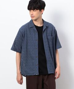 COMME CA ISM / コムサイズム シャツ・ブラウス | 透かし柄レース オープンカラーシャツ