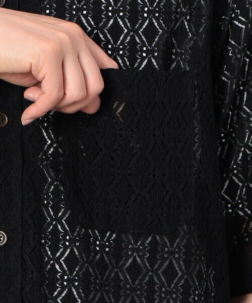 COMME CA ISM / コムサイズム シャツ・ブラウス | 透かし柄レース オープンカラーシャツ | 詳細8
