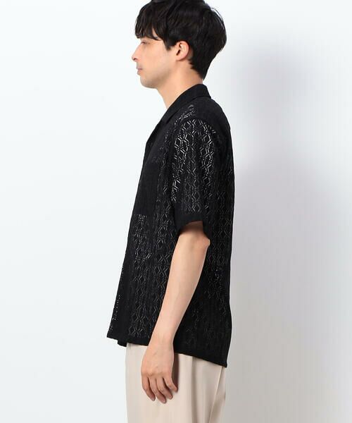 COMME CA ISM / コムサイズム シャツ・ブラウス | 透かし柄レース オープンカラーシャツ | 詳細5