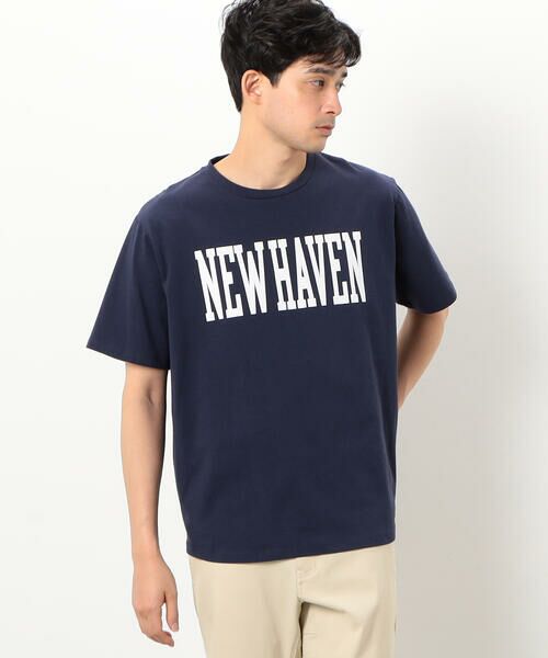 COMME CA ISM / コムサイズム Tシャツ | カレッジロゴTシャツ(ネイビー)