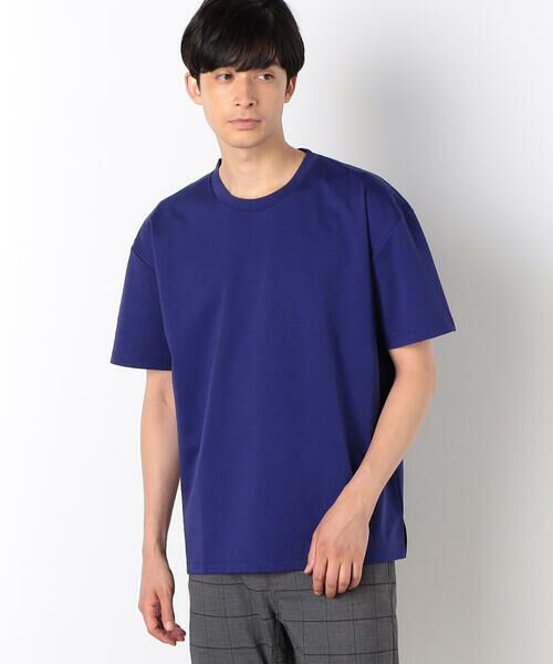 COMME CA ISM/コムサイズム シルキーポンチ Tシャツ ネイビー M COMME CA ISM/コムサイズム シルキーポンチ Tシャツ ネイビー M