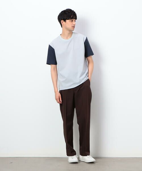 COMME CA ISM / コムサイズム Tシャツ | ウールライク布帛 袖切り替えＴシャツ | 詳細1