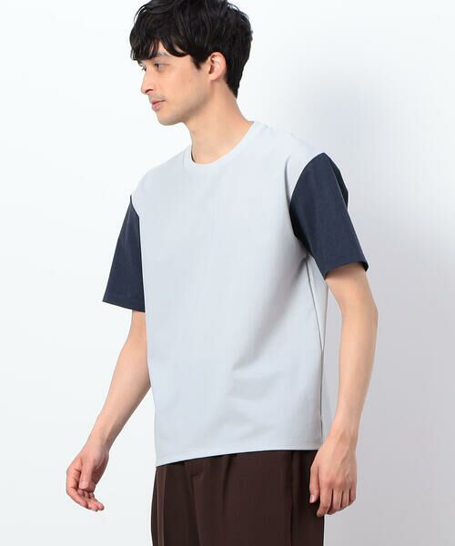 COMME CA ISM / コムサイズム Tシャツ | ウールライク布帛 袖切り替えＴシャツ | 詳細2