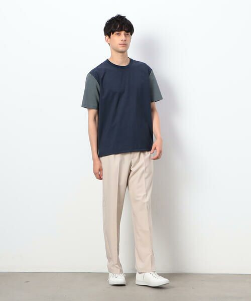 COMME CA ISM / コムサイズム Tシャツ | ウールライク布帛 袖切り替えＴシャツ | 詳細13