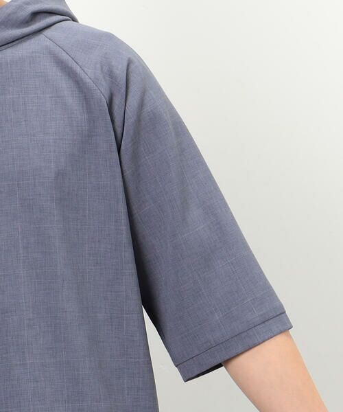 COMME CA ISM / コムサイズム パーカー | ウィンドペン柄 ５分袖 プルオーバーパーカ | 詳細12