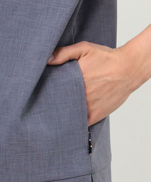 COMME CA ISM / コムサイズム パーカー | ウィンドペン柄 ５分袖 プルオーバーパーカ | 詳細13