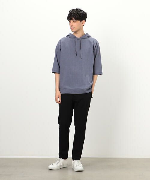 COMME CA ISM / コムサイズム パーカー | ウィンドペン柄 ５分袖 プルオーバーパーカ | 詳細5