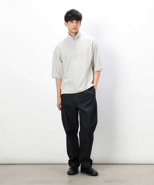 COMME CA ISM / コムサイズム カットソー | ハーフジップ プルオーバー | 詳細1