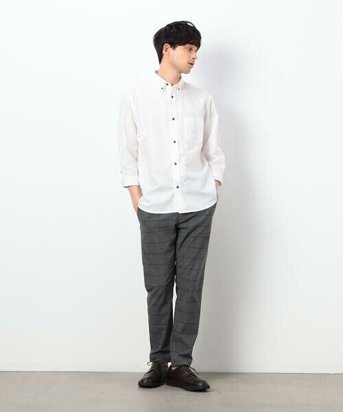 COMME CA ISM / コムサイズム シャツ・ブラウス | ハードマンズリネン スーピマコットン 7分袖 ボタンダウンシャツ | 詳細2