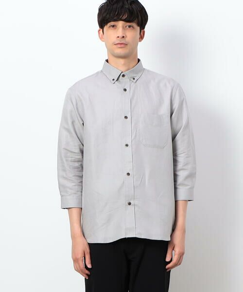 COMME CA ISM / コムサイズム シャツ・ブラウス | ハードマンズリネン スーピマコットン 7分袖 ボタンダウンシャツ | 詳細10