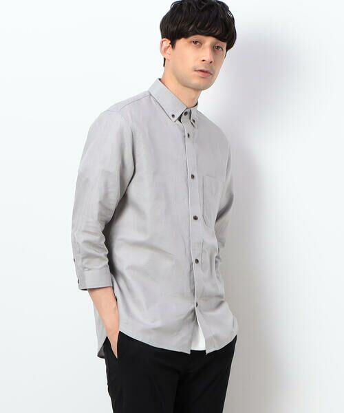 COMME CA ISM / コムサイズム シャツ・ブラウス | ハードマンズリネン スーピマコットン 7分袖 ボタンダウンシャツ | 詳細8