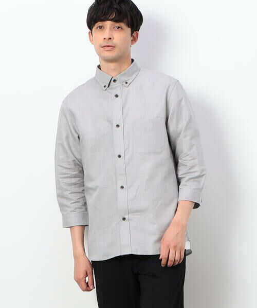 COMME CA ISM / コムサイズム シャツ・ブラウス | ハードマンズリネン スーピマコットン 7分袖 ボタンダウンシャツ | 詳細9