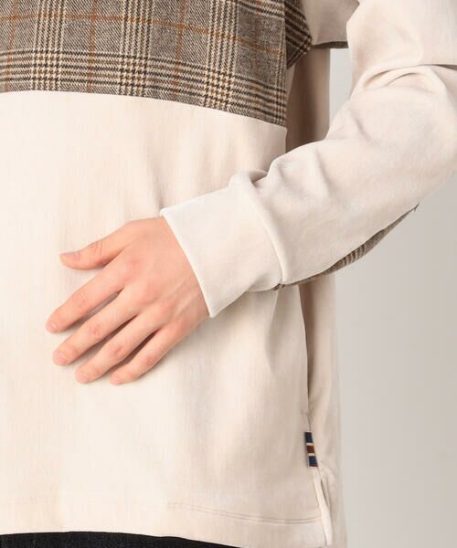 COMME CA ISM / コムサイズム パーカー | シェニールヤーン チェック切り替え プルパーカ | 詳細7