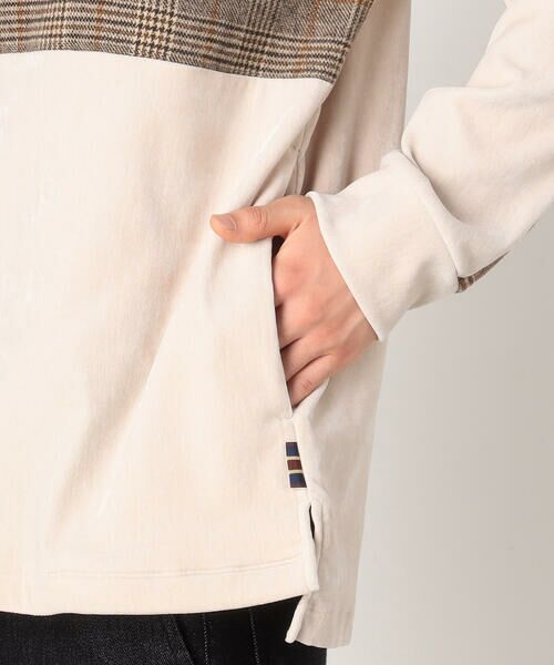 COMME CA ISM / コムサイズム パーカー | シェニールヤーン チェック切り替え プルパーカ | 詳細8