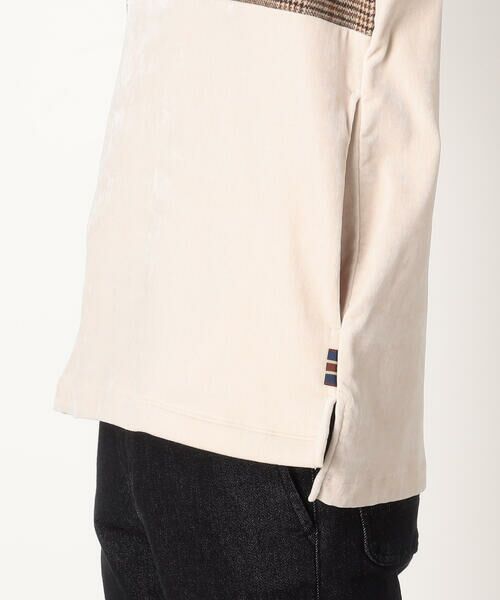 COMME CA ISM / コムサイズム パーカー | シェニールヤーン チェック切り替え プルパーカ | 詳細9