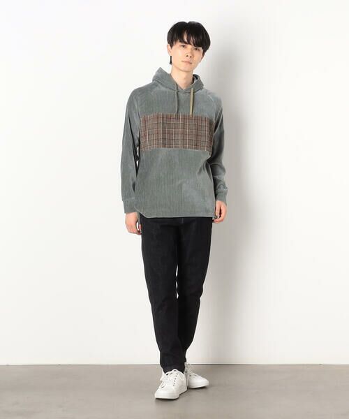 COMME CA ISM / コムサイズム パーカー | シェニールヤーン チェック切り替え プルパーカ | 詳細16