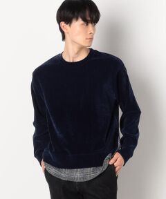 COMME CA ISM / コムサイズム カットソー | シェニールヤーン チェック切り替え トレーナー