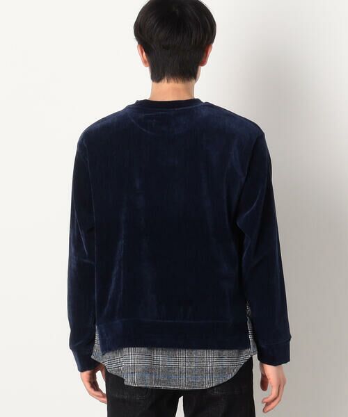 COMME CA ISM / コムサイズム カットソー | シェニールヤーン チェック切り替え トレーナー | 詳細8